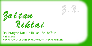 zoltan niklai business card